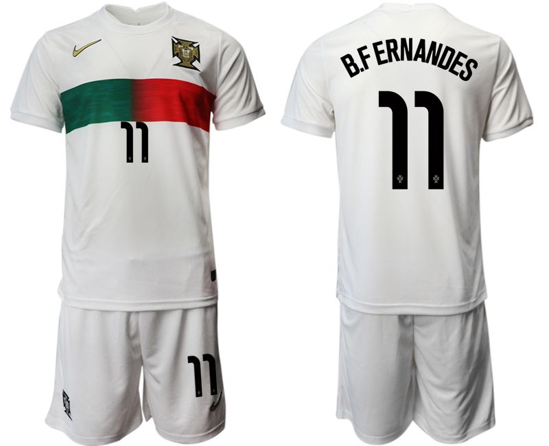 Men 2022 World Cup National Team Portugal away white #11 Soccer Jersey